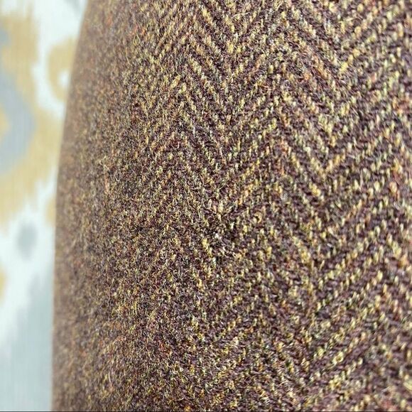 Ralph Lauren Brown Herringbone Lambswool Tweed Cap Sleeve Sheath Midi Dress - Picture 16 of 16